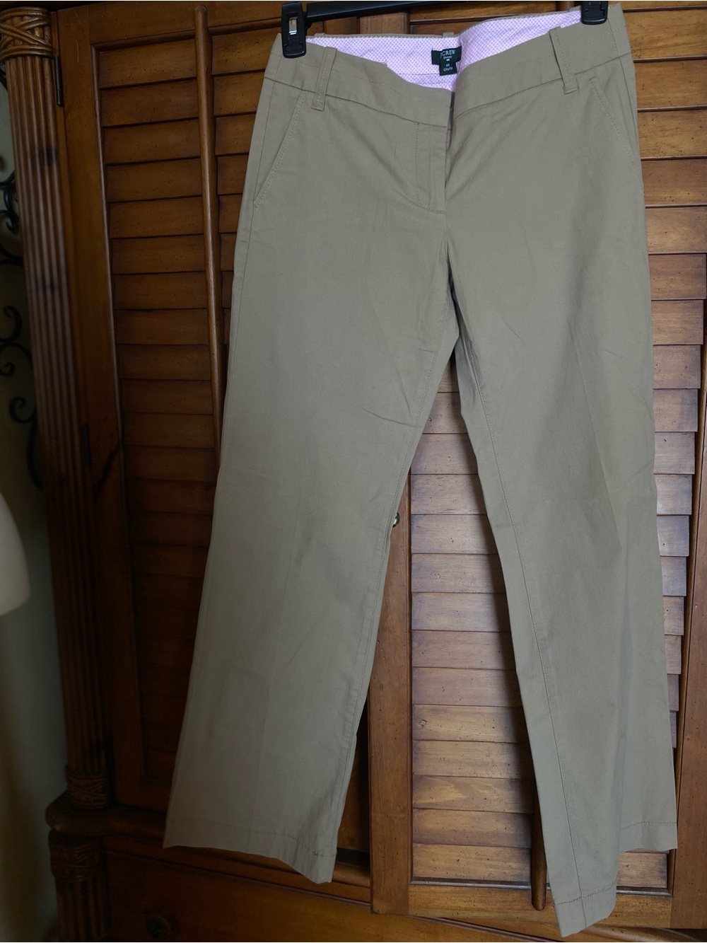 J. Crew Stretch City Fit Pants - Tan with Pink Lining